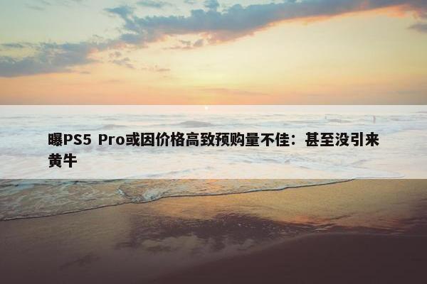 曝PS5 Pro或因价格高致预购量不佳：甚至没引来黄牛