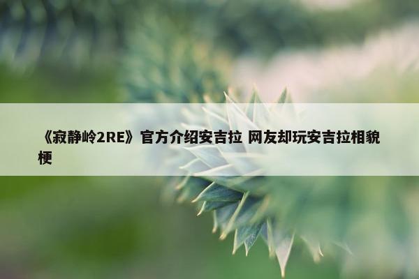 《寂静岭2RE》官方介绍安吉拉 网友却玩安吉拉相貌梗